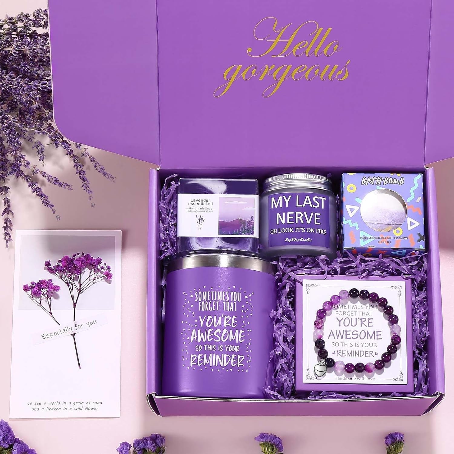 Birthday Spa Gift Basket for Women – Relaxing Self Care Set for Mom, Sister, Friend, Wife or Girlfriend – Unique Happy Birthday, Mother’s Day & Christmas Gift