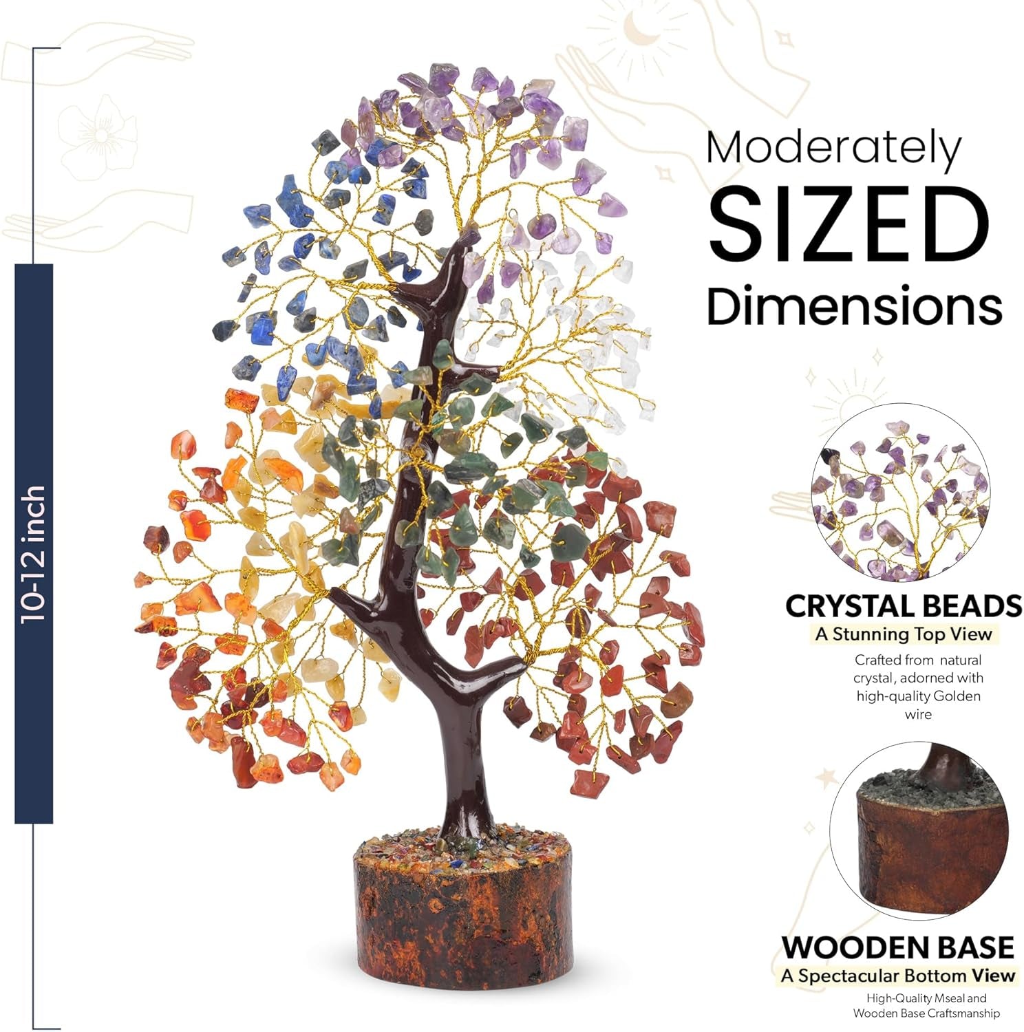 7 Chakra Crystal Tree of Life – Healing Gemstone Decor, Housewarming & Birthday Gift for Women