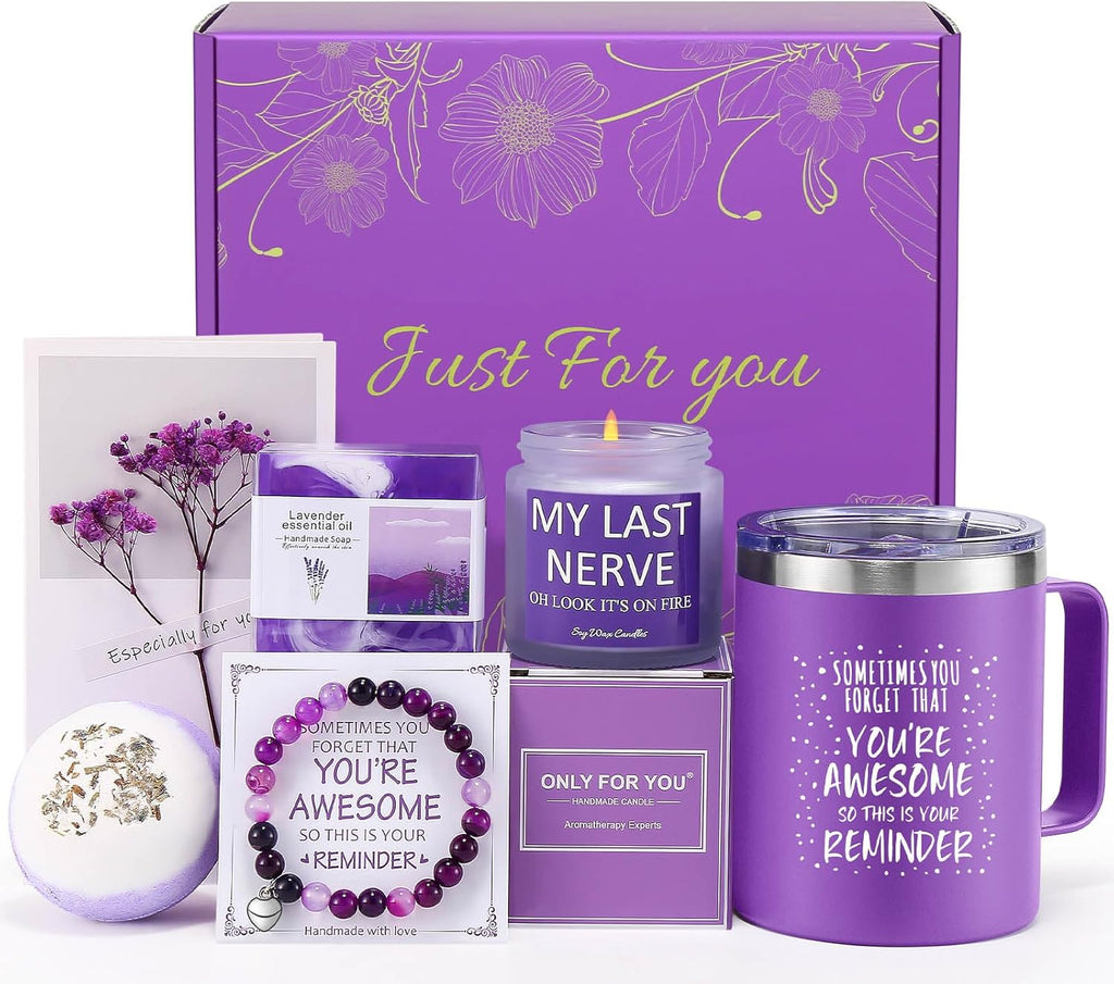 Birthday Spa Gift Basket for Women – Relaxing Self Care Set for Mom, Sister, Friend, Wife or Girlfriend – Unique Happy Birthday, Mother’s Day & Christmas Gift