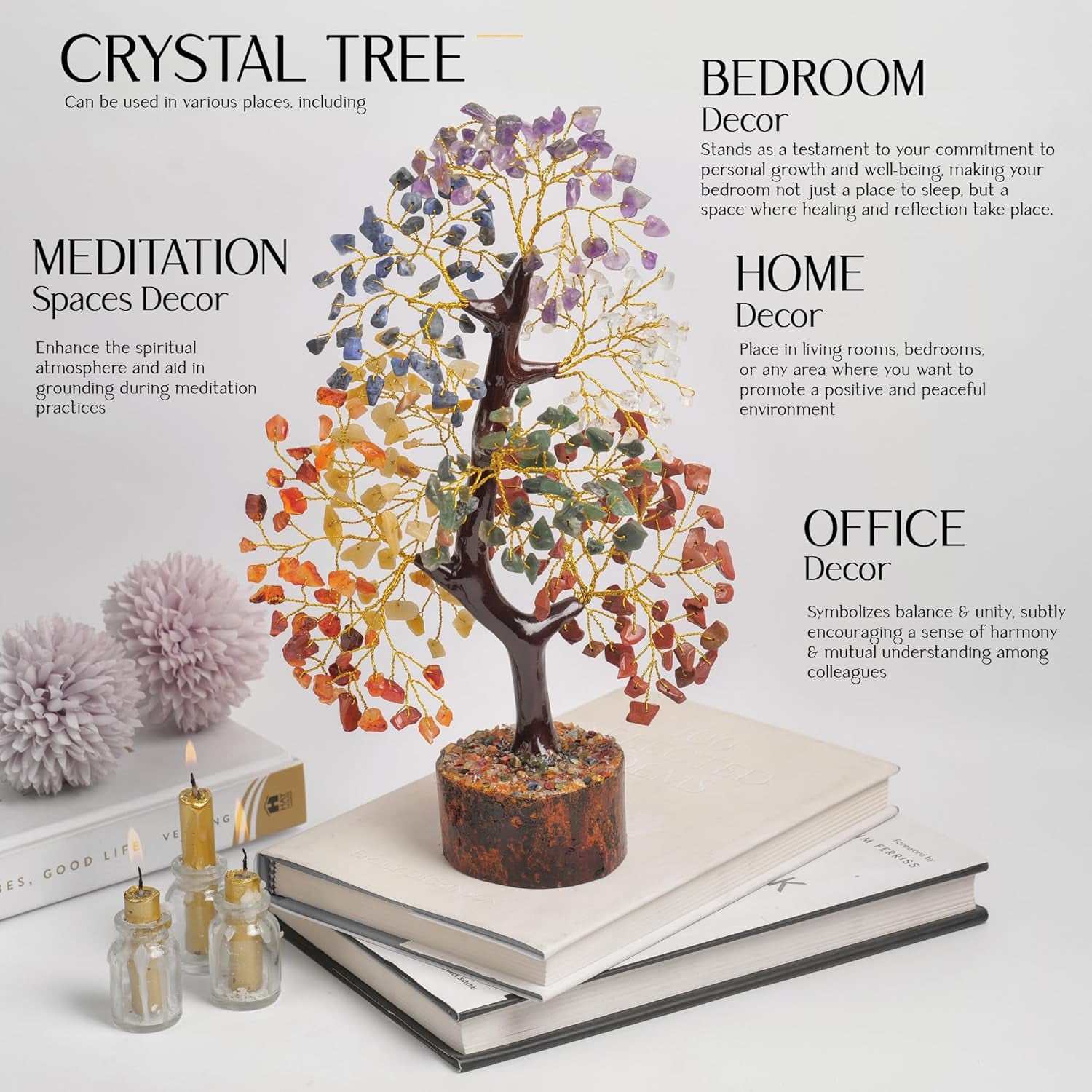 7 Chakra Crystal Tree of Life – Healing Gemstone Decor, Housewarming & Birthday Gift for Women