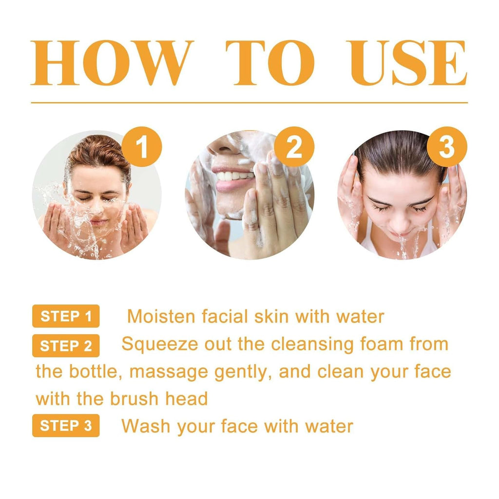 2-Pack Turmeric Face Wash with Exfoliating Brush – Gentle Deep Clean & Glow